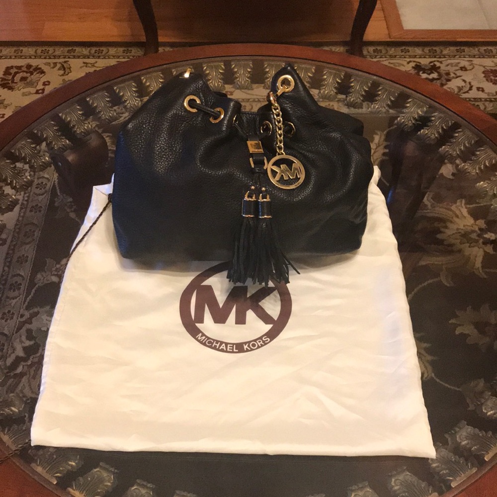Michael Kors Authentic Black Leather Satchel Purse